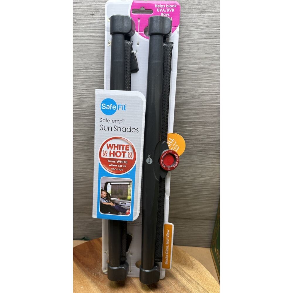 Safe Fit Safe Temp Sun Shades 2-Pack Roll-Up BLOCK UVA UBV Universal Car Window